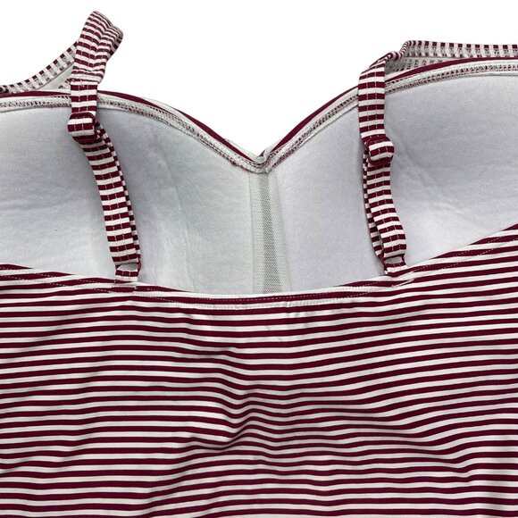Niptuck Swim 12 Red White Striped One Piece Swim Suit Swim Wear Bathing Suit - Picture 6 of 12
